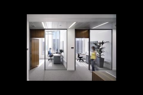 The cellular offices are heavily glazed to maintain openess and transparency and make the best use of daylighting.
